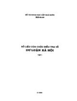 Quan hệ giữa tăng trưởng kinh tế và các mục tiêu xã hội- Số liệu của cuộc điều tra về dư luận xã hội (Tập I) 