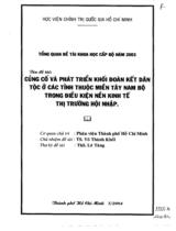 Củng cố và phát triển khối đoàn kết dân tộc ở các tỉnh thuộc miền Tây Nam bộ trong điều kiện nền kinh tế thị trường hội nhập 
