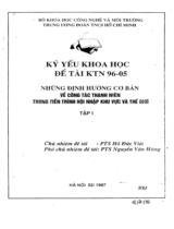 Kỷ yếu khoa học đề tài KTN 96-05 Những định hướng cơ bản về công tác thanh niên trong tiến trình hội nhập khu vực và thế giới 