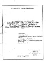 Đề tài khoa học cấp nhà nước Cơ sở khoa học và thực tiễn về phân vạch và quản lý địa giới hành chính ở Việt Nam  