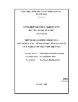 Những quan điểm cơ bản của chủ nghĩa Mác - Lênin về quyền con người và ý nghĩa với Việt Nam hiện nay  