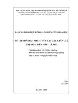 Báo cáo tổng hợp kết quả nghiên cứu khoa học Đề tài nhánh 2 Nhận thức lại các chân giá trị kinh điển Mác - Lênin  