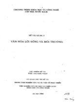 Văn hóa lối sống và môi trường  