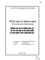 Những giá trị tư tưởng Mác - Xít về vai trò kinh tế của nhà nước và vận  ở Việt Nam hiện nay  