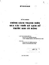 Chính sách thanh niên qua các thời kỳ trước khi có  