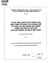 Vị trí, tính chất hoạt động của mặt trận tổ quốc, các đoàn thể tổ chức xã hội trong hệ thống chính trị thời ký quá độ lên chủ nghĩa xã hội ở Việt Nam  