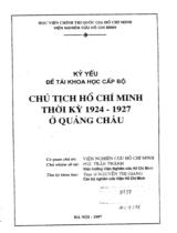 Chủ tịch Hồ Chí Minh thời kỳ 1924 - 1927 ở Quảng  