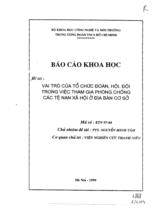 Vai trò tổ chức đoàn, hội, đội trong việc tham gia phòng chống các tệ nạn xã hội ở địa bàn cơ  