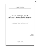 Báo cáo kết quả dự án điều tra cơ bản dân tộc Rơ Măm 