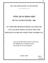 Tư tưởng Hồ Chí Minh về pháp luật, pháp chế và sự vận dụng trong xây dựng nhà nước pháp quyền xã hội chủ nghĩa ở Việt Nam hiện nay  