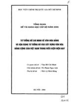 Tư tưởng Hồ Chí Minh về văn hóa đảng và vận dụng tư tưởng đó vào xây dựng văn hóa Đảng cộng sản Việt Nam trong điều kiện hiện nay  