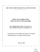 Quá trình nhận thức của Đảng ta về vấn đề tôn giáo từ 1930 đến nay  