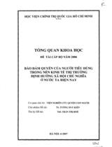 Đảm bảo quyền của người tiêu dùng trong nền kinh tế thị trường định hướng xã hội chủ nghĩa ở nước ta hiện nay  