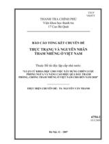 Luận cứ khoa học cho việc xây dựng chiến lược phòng ngừa và nâng cao hiệu quả đấu tranh phòng, chống tham nhũng ở Việt Nam cho đến năm 2020  