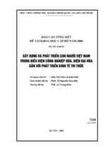 Xây dựng và phát triển con người Việt Nam trong điều kiện công nghiệp hóa, hiện đại hóa gắn với phát triển kinh tế trí thức  