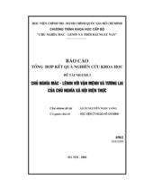 Báo cáo tổng hợp kết quả nghiên cứu khoa học đề tài nhánh 3 Chủ nghĩa Mác - Lênin với vận mệnh và tương lai của chủ nghĩa xã hội hiện thực  