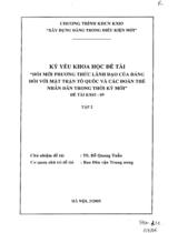 Kỷ yếu khoa học đề tài "Đổi mới phương thức lãnh đạo của Đàng đối với mặt trận Tổ quốc và các đoàn thể nhân dân trong thời kỳ đổi mới"  Tập 2 