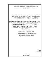 Đảng cộng sản Việt Nam lãnh đạo công tác tư tưởng trong thời kỳ đổi mới  
