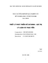 Triết lý phát triển Hồ Chí Minh - Giá trị lý luận và thực  